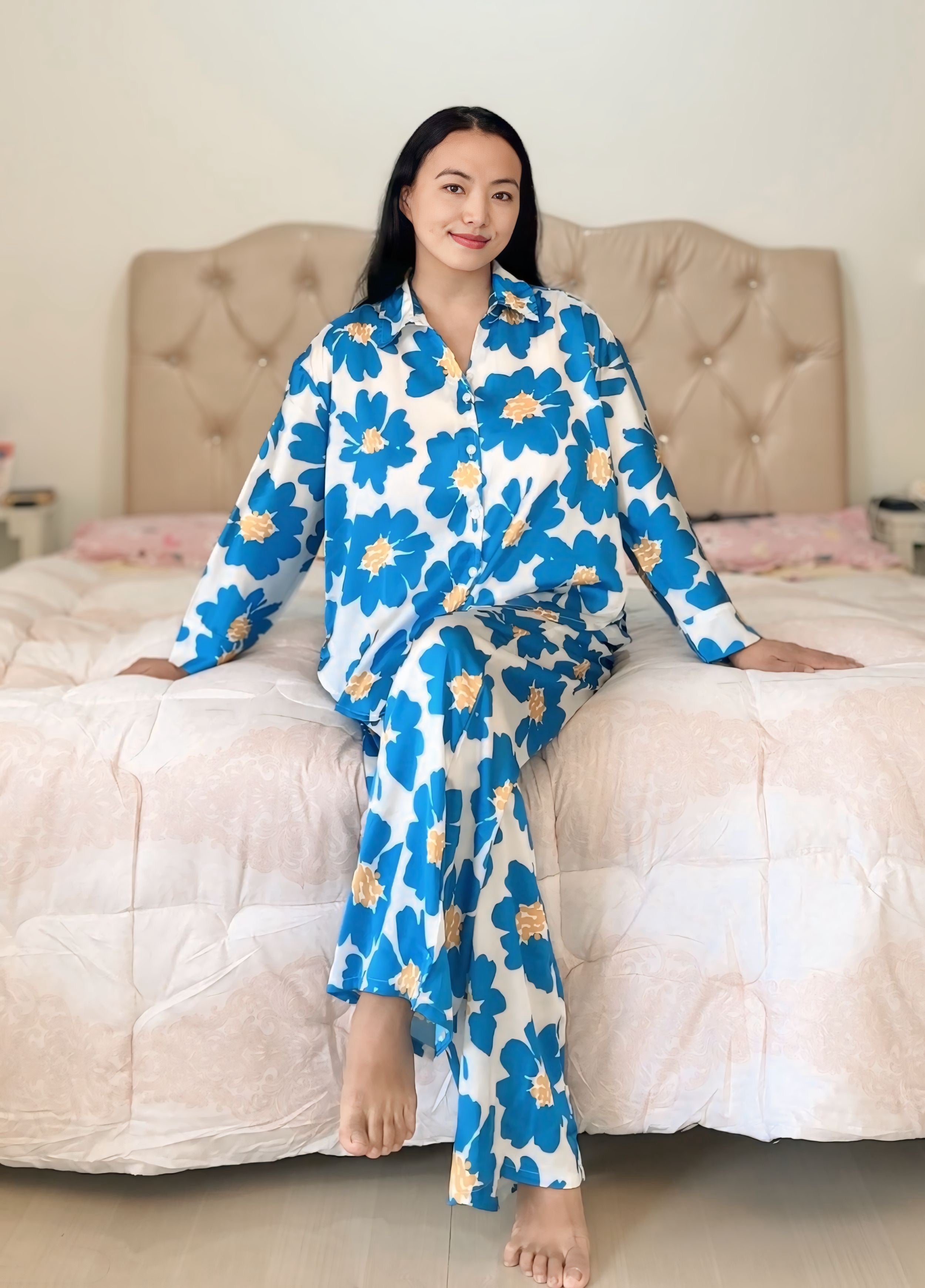 Bloom Bliss Satin Pajama Set
