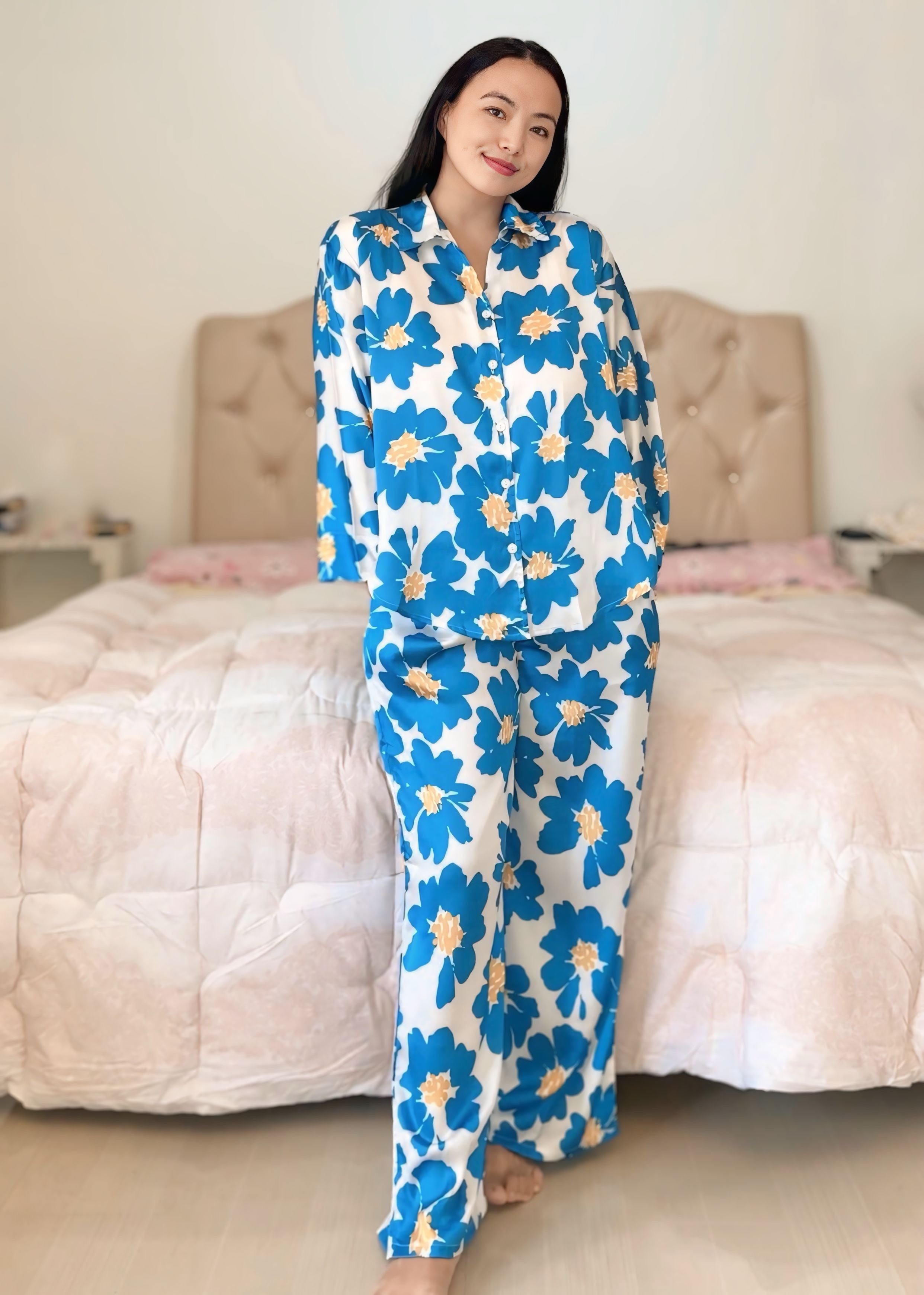 Bloom Bliss Satin Pajama Set